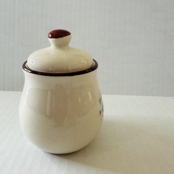 Royal Seasons Stoneware Sugar Bowl with Lid Snowman Snowflakes Christmas Holiday - Picture 4 of 9